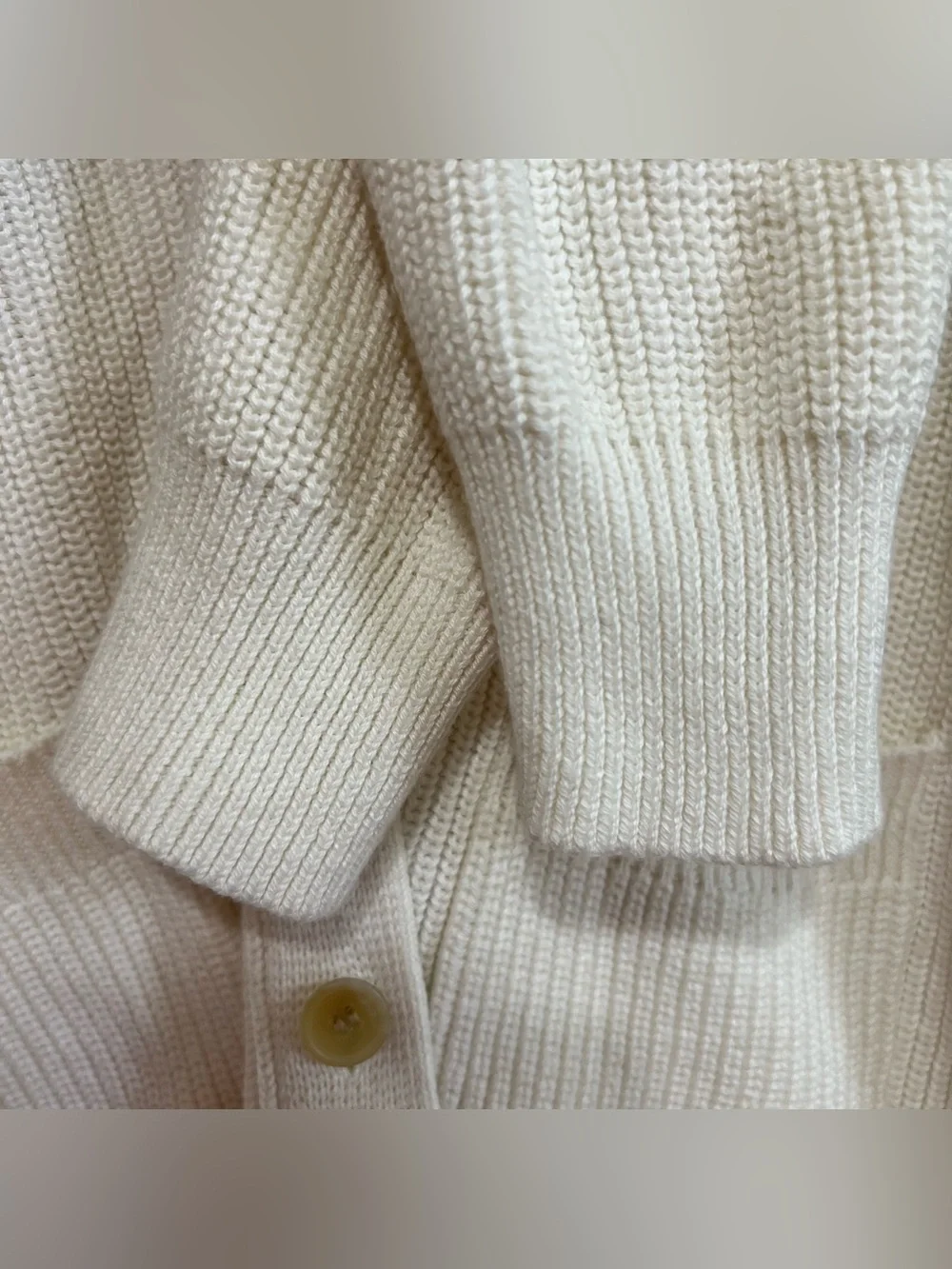 J. Crew Button-Front V-Neck Knit Cardigan Sweater Cotton/Cashmere Ivory Size XS